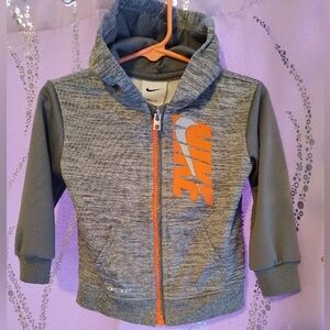 Nike Gray and Orange Kids' Hoodie